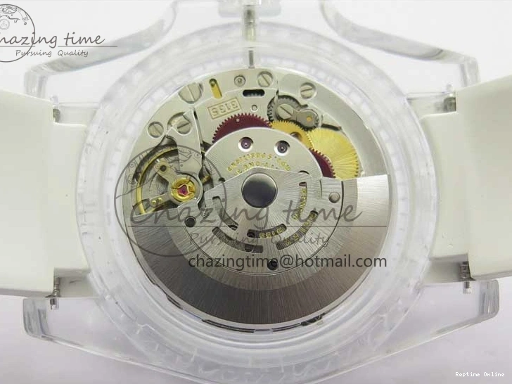 0512 Submariner Phantomlab Transparent KZF Best Edition Deep Blue Dial on White Rubber Strap VR WellDesigned 2568